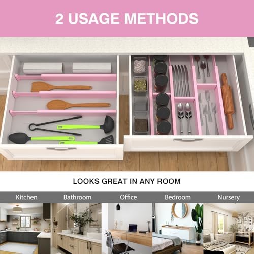 ANTOWIN Expandable Bamboo Drawer Dividers, Fits 17.6-21.6" Drawers