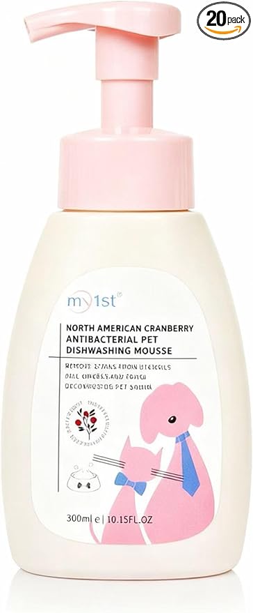 Pet Dish Soap, Foaming Mousse Cleaner for Dog Bowls & Cat Food Dishes, Tough Grease Cutting, Easy Rinse, Made with Natural Ingredients