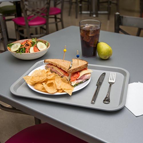 Carlisle FoodService Products Café Cafeteria Tray, Fast Food Tray for Restaurant or Commercial Use, 12" x 16", 24 Count, Gray