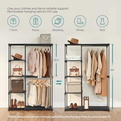SONGMICS Portable Closet, Freestanding Closet Organizer, Clothes Rack