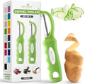 Spring Chef Swivel Vegetable Peeler with Soft Grip Handle, Set of 2, Green