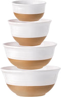 HASENSE Nesting Ceramic Mixing Bowls Set of 4, 2.1/1.5/1.0/0.5 Qt White & by Hasense