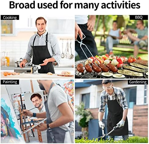 Sigouyinei Waterproof Kitchen Apron For Women Men Soft Bib Work With Pocket