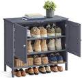 VASAGLE 4-Tier Shoe Cabinet, Farmhouse Freestanding Storage Organizer