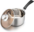 TeamFar Saucepan with Lid, 2 qt Sauce Cooking Pot Milk Pan Stainless Steel by TeamFar
