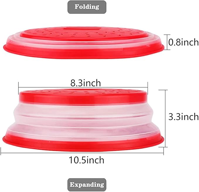 Microwave Cover for Food, Collapsible Microwave Splatter Cove, Fruit Drainer - Image 7