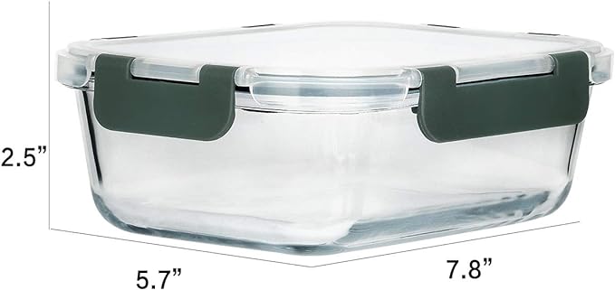 Glass Meal Prep Containers, Glass Food Storage Containers, Airtight lunch - Image 2