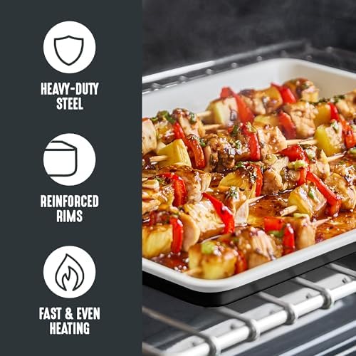 GreenLife 18” x 13” Ceramic Nonstick Half Cookie Sheet, Black