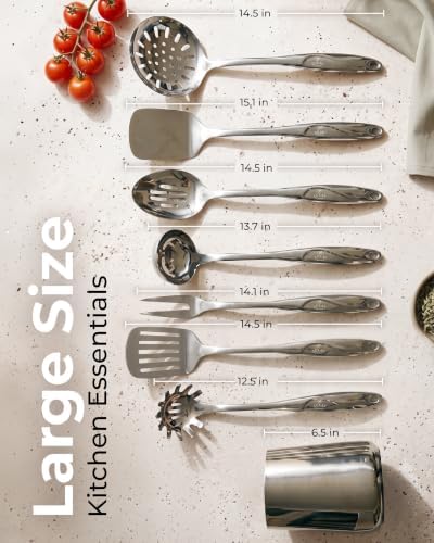 Zulay Kitchen Stainless Steel 8 Piece Cooking Utensil Set