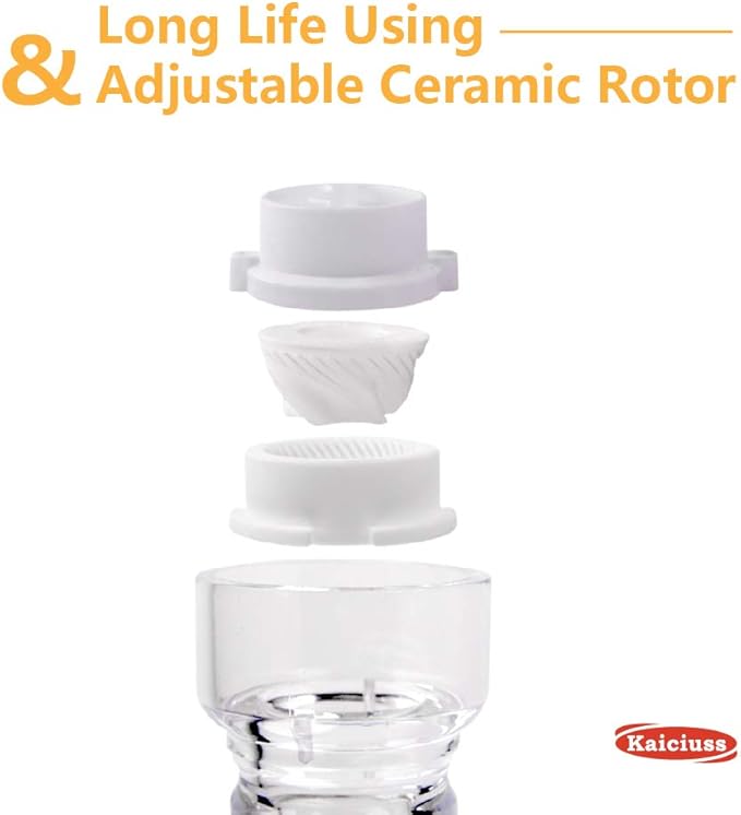 salt and pepper grinder mill set refillable large, the best transparent acrylic - Image 5