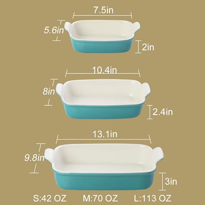Sweejar Baking Pans Set, Ceramic 9x13 Baking Dish - Image 3