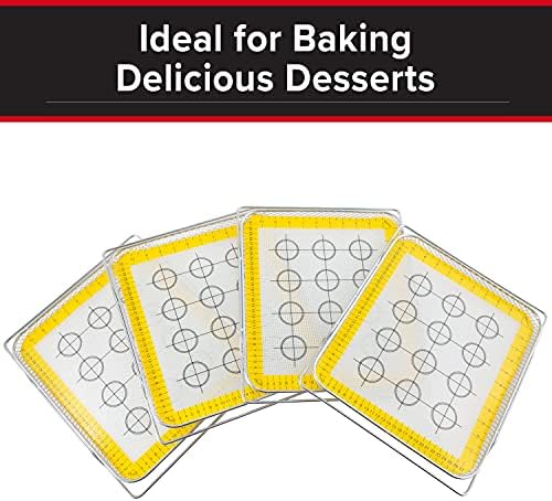 NUWAVE Genuine 9-Piece Ultimate Baking Kit, 1.3” Deep SS Roasting Tray, 4 SS Racks, 4 - 11.5”x13” Silicone Baking Mats, Compatible w/ All Bravo XL Air Fryer Oven Models 20801,20802, 20811, 20850