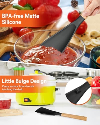 Badiano Silicone Cooking Spoon for Nonstick Cookwares, Multi-function,13.4"