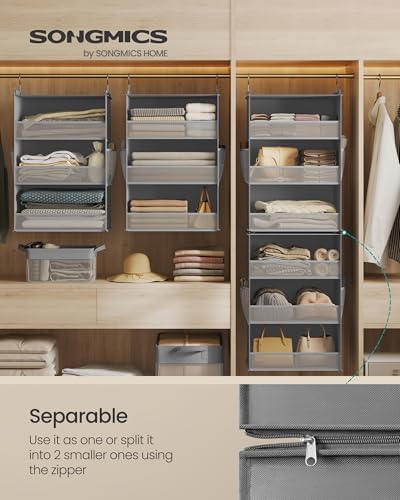 SONGMICS Widened Hanging Closet Organizer, 6-Tier, Separable，2 Pack