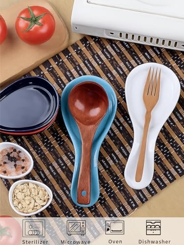 GDCZ Large Porcelain Spoon Rest for Kitchen Stove Top (White)
