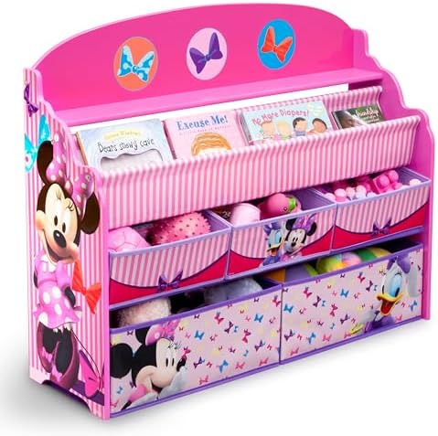 Delta Children Deluxe Book & Toy Organizer, Disney Minnie Mouse