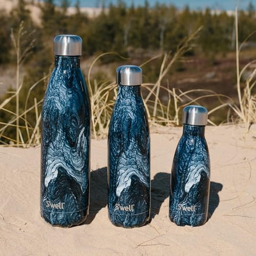 S'well Azurite Marble Water Bottle - 9 oz, Stainless Steel, Triple-Layered Vacuum Insulated, Keeps Drinks Cold 24 Hrs and Hot 12 Hrs, BPS-Free, No Condensation