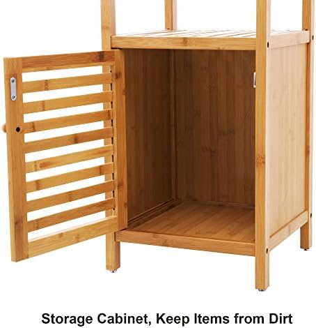 SONGMICS Bamboo Bathroom Shelf, 4-Tier Storage Cabinet