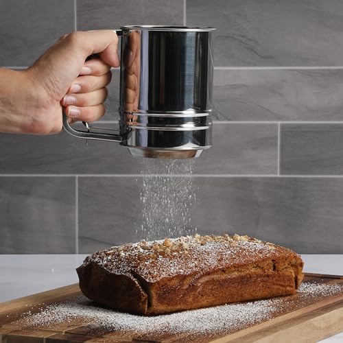 Oster Helmsdale 2 Cup Stainless Steel Flour Sifter for Baking for Crank Sifter