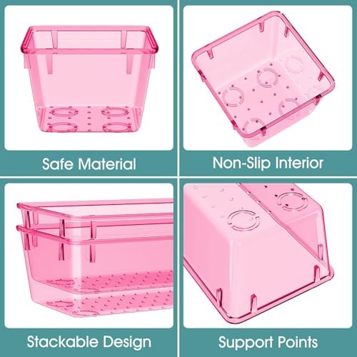 25 PCS Plastic Drawer Organizer Set, Makeup Organizers and Storage Bins