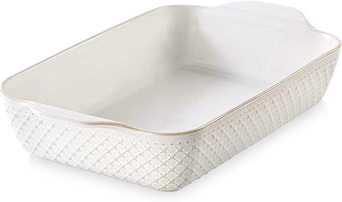 DOWAN 9x13 Deep Lasagna Baking Dish, Ceramic Casserole Dish by DOWAN