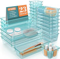 23 PCS Plastic Drawer Organizers Set, 4 Size Desk Drawer Organizer Trays