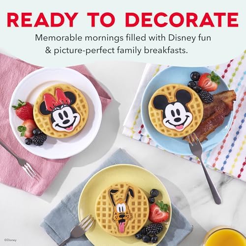 Disney | Dash Mickey MultiMaker Mini Waffle Maker, Ceramic Nonstick, Red