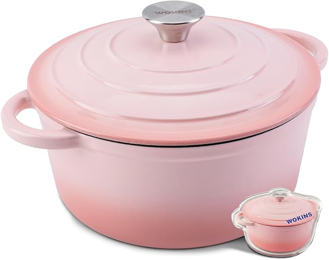 Enameled Cast Iron Dutch Oven - 7QT Pot by WOKINS