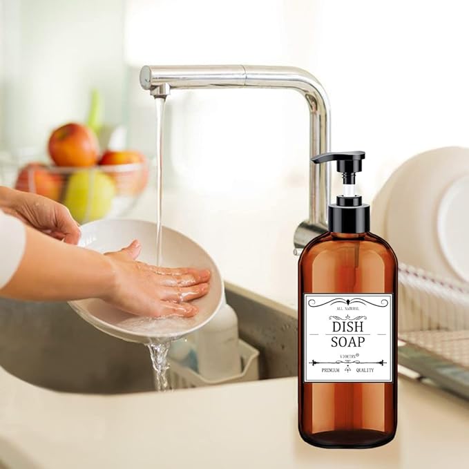 Soap Dispenser with Rust Proof Pump, Waterproof Labels Bathroom, Plastic Hand - Image 7