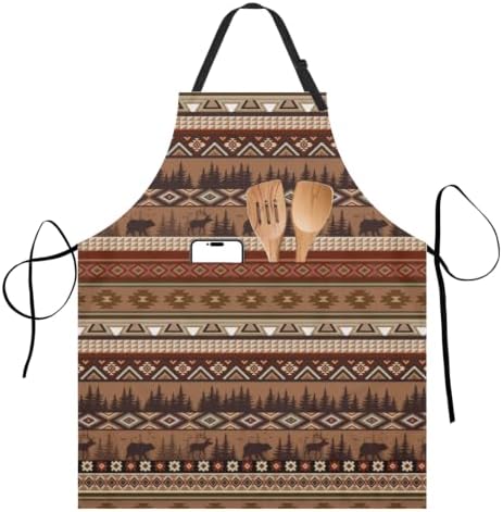 Giwawa Apron Unisex Resistant 33 x 28 inches with 2 Pockets Cooking Kitchen Aprons Suitable for BBQ Grill Drawing Haircut
