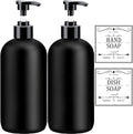 Black Soap Dispenser with Rust Proof Pump, Waterproof Labels, Plastic Hand Soap by XLENT