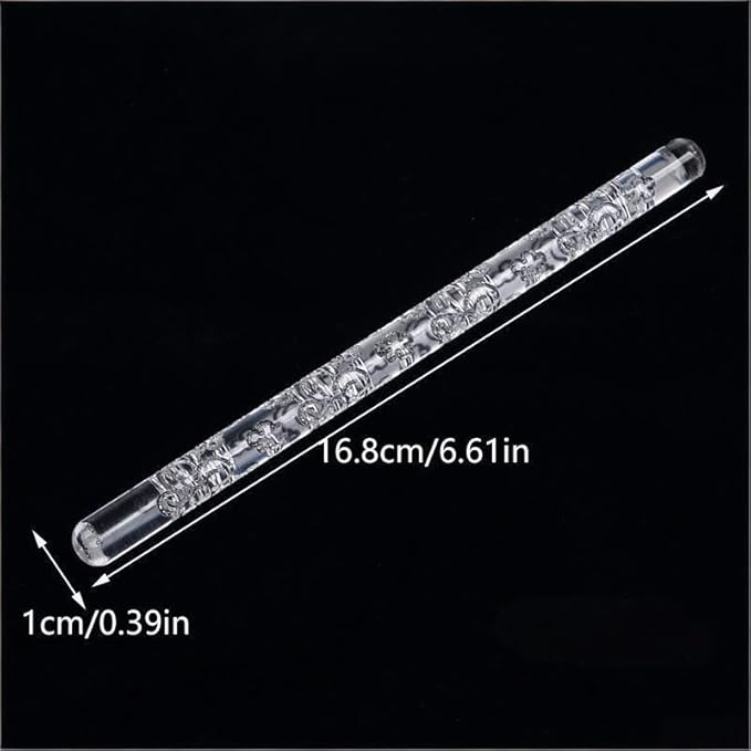 Clear Rolling Pin with Sea Wave Embossing Pattern, Cake Decorating Tool - Image 3