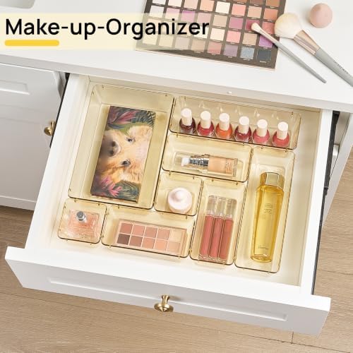 Vtopmart 25 Pack Plastic Drawer Organizers with Anti-slip Rubber Pads