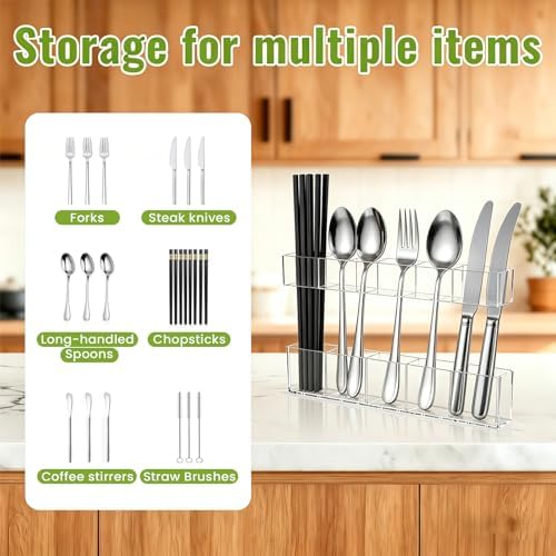 Mpotmiy 9.5" Large Acrylic Straw Holder for Cabinet Door, Straw Organizer
