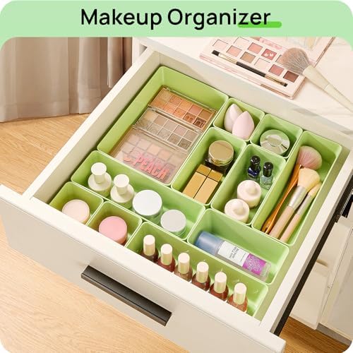 Vtopmart 25 Pack Plastic Drawer Organizers with Anti-slip Rubber Pads