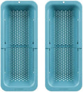 Blue Ginkgo Over Sink Colander, Extendable Kitchen Strainer, 2-Pack, Teal