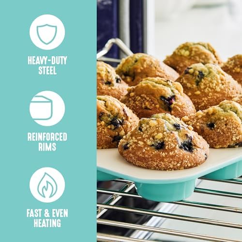 GreenLife 6 Piece Ceramic Nonstick Oven Bakeware Set, Turquoise