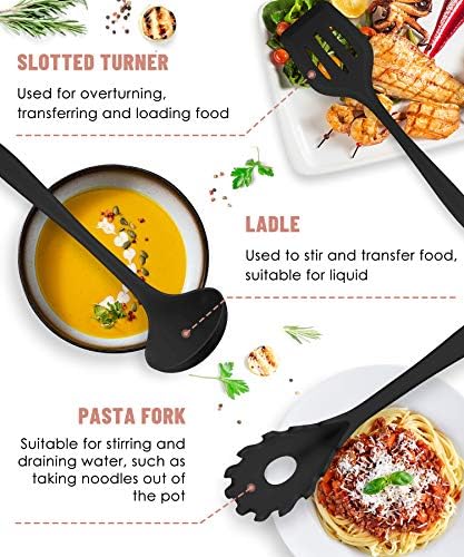 Black Kitchen Utensils Set-12 Pieces Silicone Cooking Utensils Set