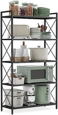 SONGMICS 5-Tier Steel Storage Rack, Shelving Unit with X Side Frames