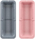 Blue Ginkgo Over Sink Colander, Extendable Kitchen Strainer, 2-Pack, Mix