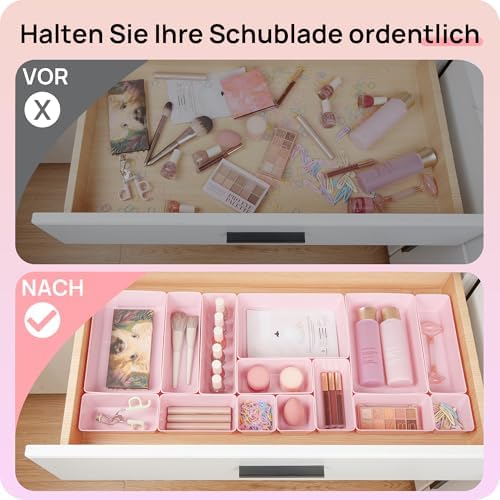 Vtopmart 25 Pack Plastic Drawer Organizers with Non-slip Rubber Pads