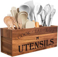 Suli Extra Large Utensil Holder Countertop for Kitchen Counter,Acacia Wood