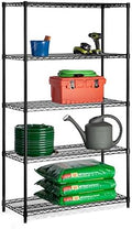 Honey-Can-Do 5-Tier Steel Shelving Unit, 800 lb/Shelf, Black, 42x18x72 in