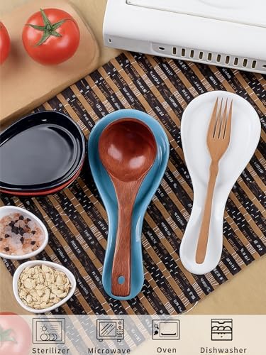GDCZ Large Porcelain Spoon Rest for Kitchen Stove Top, Black