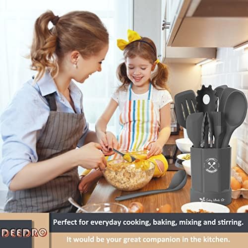 Silicone Kitchen Utensils Set, 16-Piece Silicone Cooking Utensils by Deedro