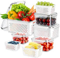 10 PS Fridge Food Plastic Storage Container with Colander
