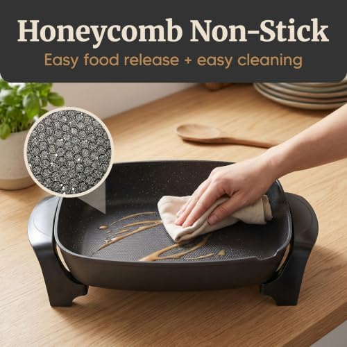 Elite Gourmet 10.5Qt Nonstick Electric Skillet, Extra-Deep 16"x13"