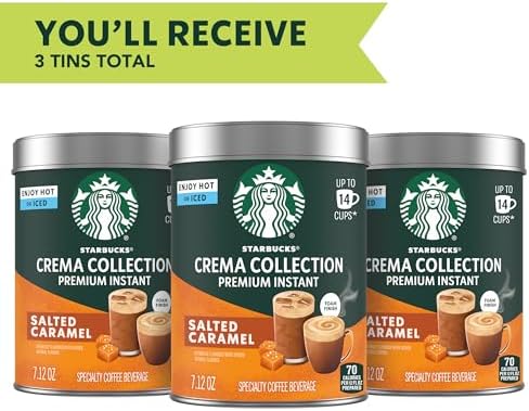 Starbucks Crema Collection Salted Caramel Instant Coffee, 3 Tins 7.12 oz