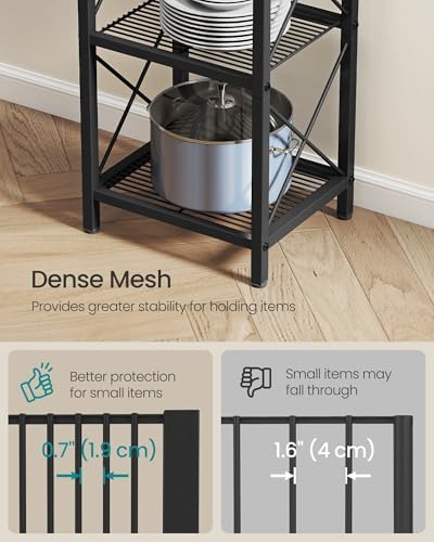 SONGMICS 5-Tier Steel Storage Rack, Shelving Unit with X Side Frames