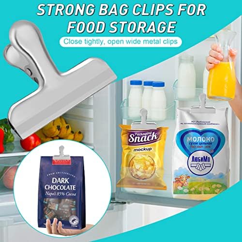 Funfery Chip Clips Bag Clips Silver Metal Clip for Food Packages